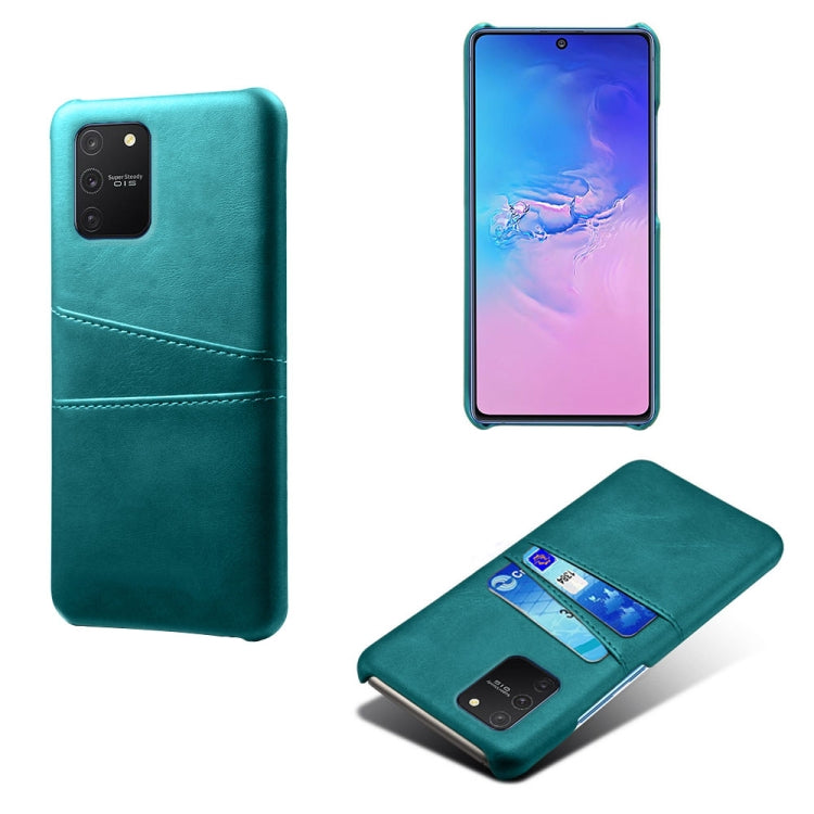 For Samsung Galaxy S10 Lite/ M80s Calf Texture PC + PU Leather Back Cover Shockproof Case with Dual Card Slots