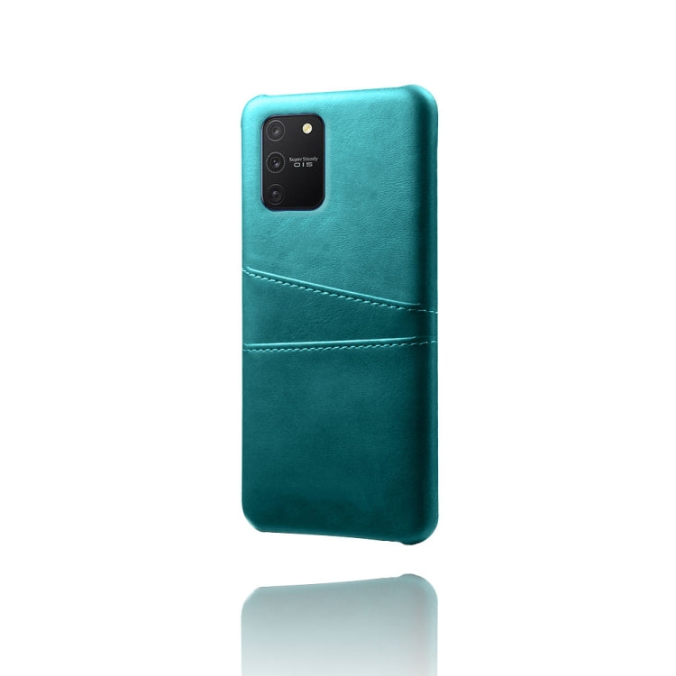 For Samsung Galaxy S10 Lite/ M80s Calf Texture PC + PU Leather Back Cover Shockproof Case with Dual Card Slots