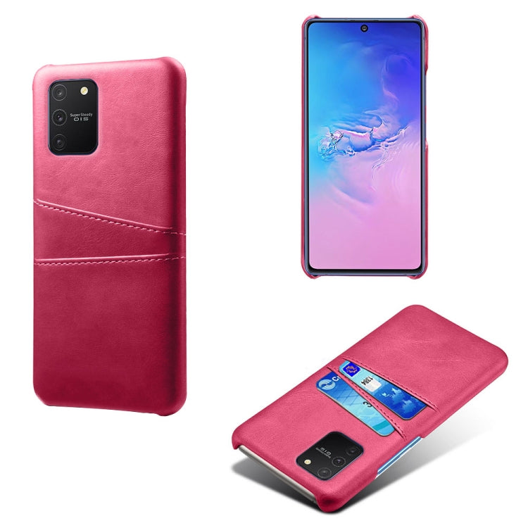 For Samsung Galaxy S10 Lite/ M80s Calf Texture PC + PU Leather Back Cover Shockproof Case with Dual Card Slots
