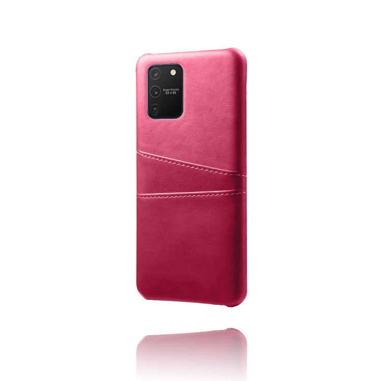 For Samsung Galaxy S10 Lite/ M80s Calf Texture PC + PU Leather Back Cover Shockproof Case with Dual Card Slots