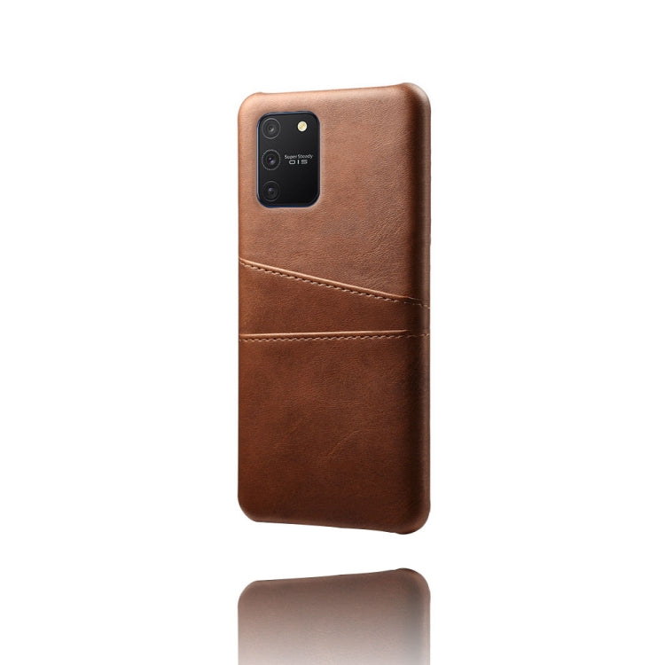 For Samsung Galaxy S10 Lite/ M80s Calf Texture PC + PU Leather Back Cover Shockproof Case with Dual Card Slots