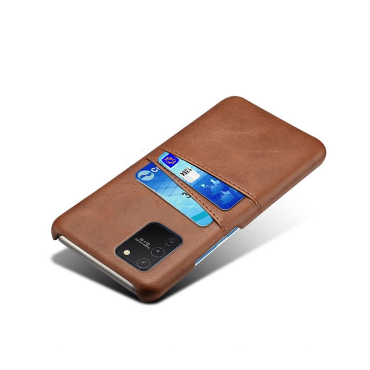 For Samsung Galaxy S10 Lite/ M80s Calf Texture PC + PU Leather Back Cover Shockproof Case with Dual Card Slots