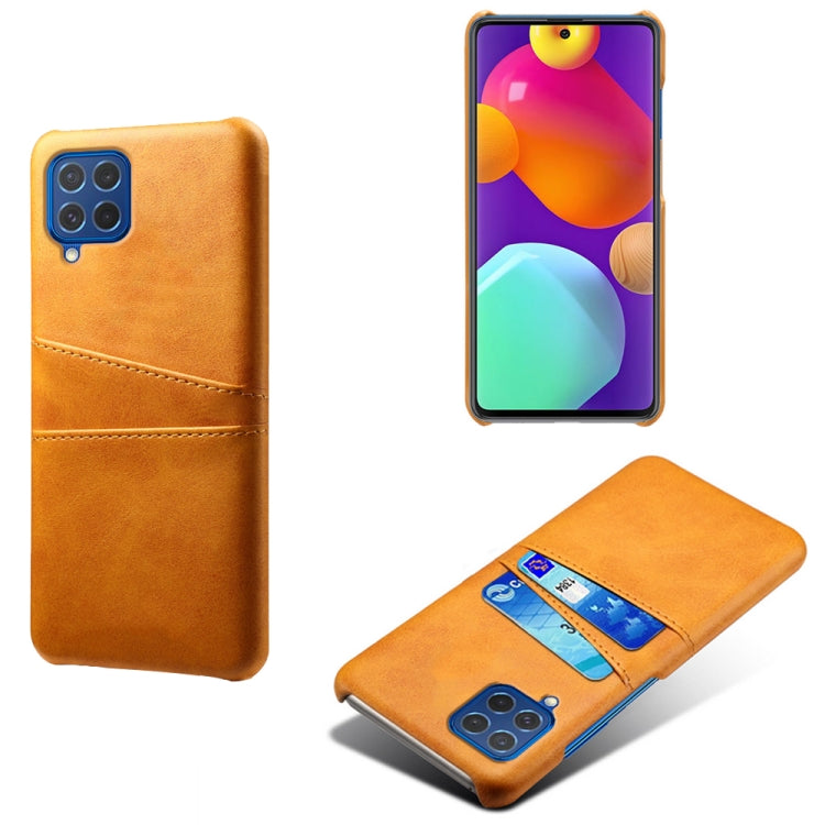 For Samsung Galaxy M62 Calf Texture PC + PU Leather Back Cover Shockproof Case with Dual Card Slots