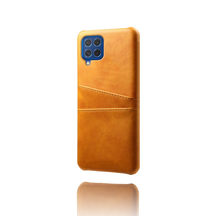 For Samsung Galaxy M62 Calf Texture PC + PU Leather Back Cover Shockproof Case with Dual Card Slots