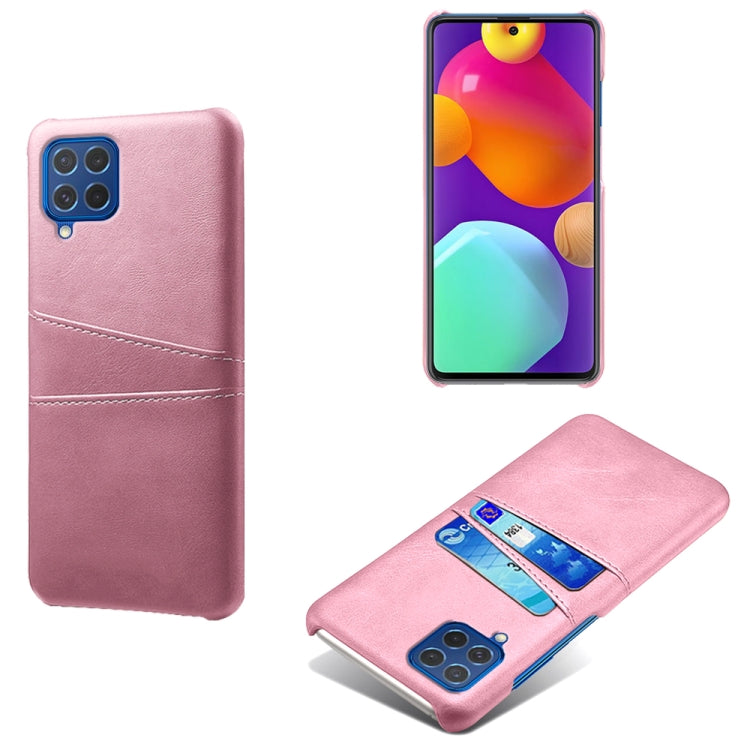 For Samsung Galaxy M62 Calf Texture PC + PU Leather Back Cover Shockproof Case with Dual Card Slots