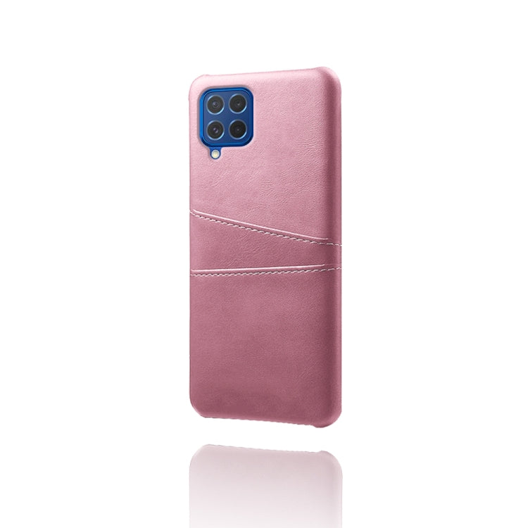 For Samsung Galaxy M62 Calf Texture PC + PU Leather Back Cover Shockproof Case with Dual Card Slots