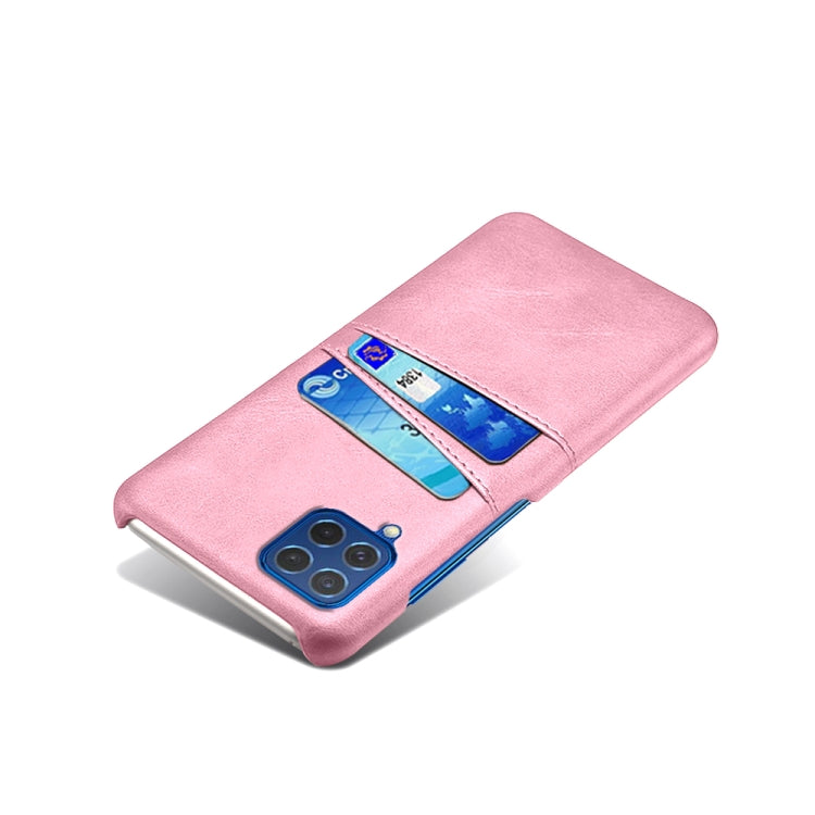 For Samsung Galaxy M62 Calf Texture PC + PU Leather Back Cover Shockproof Case with Dual Card Slots