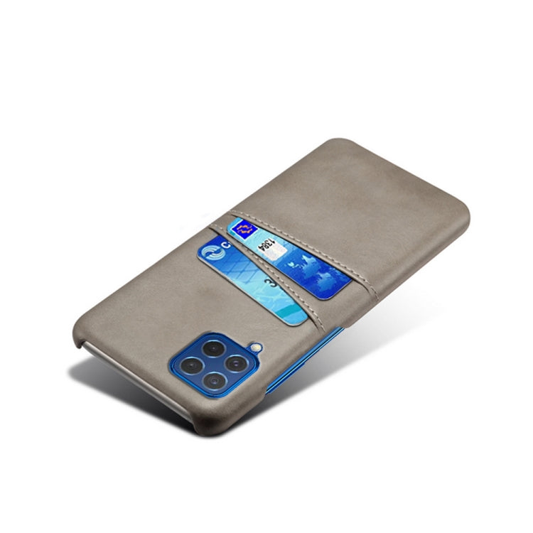 For Samsung Galaxy M62 Calf Texture PC + PU Leather Back Cover Shockproof Case with Dual Card Slots
