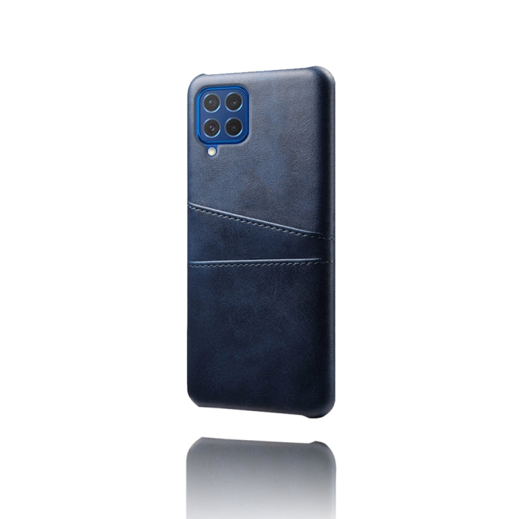 For Samsung Galaxy M62 Calf Texture PC + PU Leather Back Cover Shockproof Case with Dual Card Slots
