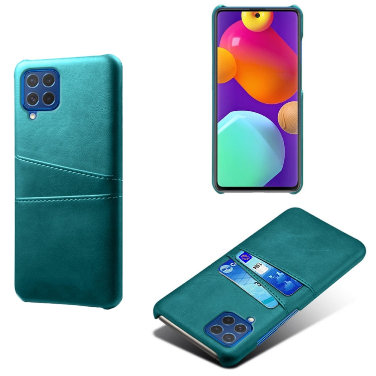 For Samsung Galaxy M62 Calf Texture PC + PU Leather Back Cover Shockproof Case with Dual Card Slots