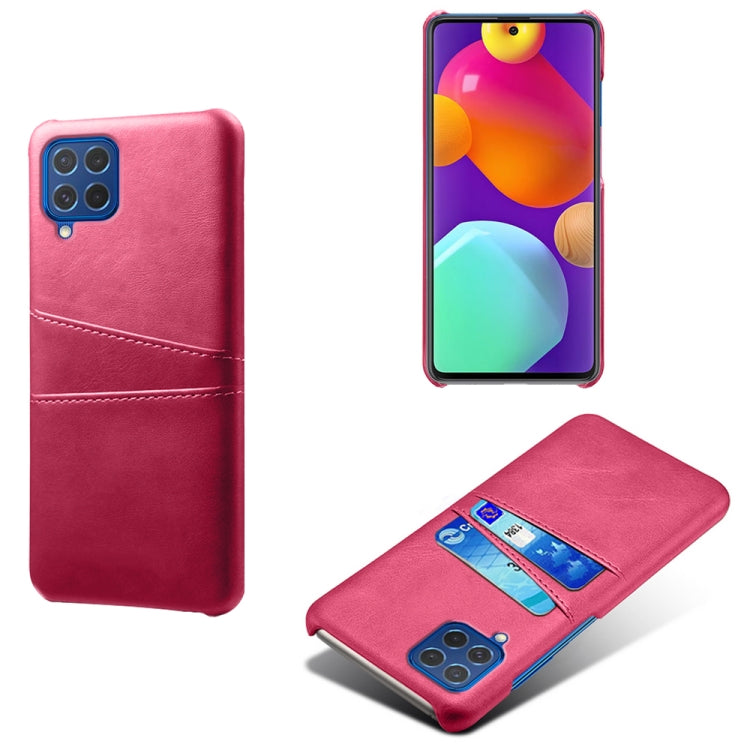 For Samsung Galaxy M62 Calf Texture PC + PU Leather Back Cover Shockproof Case with Dual Card Slots