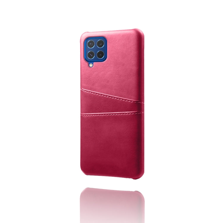 For Samsung Galaxy M62 Calf Texture PC + PU Leather Back Cover Shockproof Case with Dual Card Slots