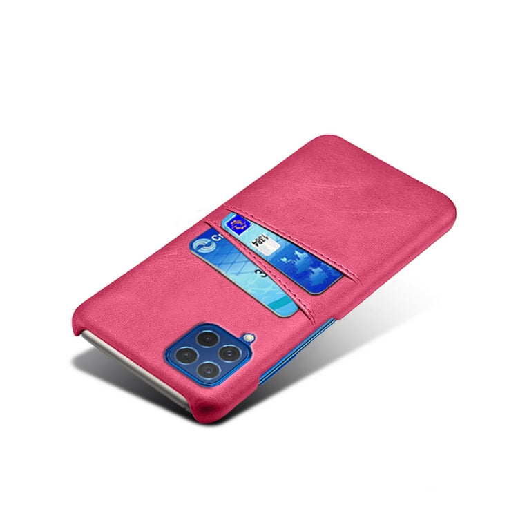 For Samsung Galaxy M62 Calf Texture PC + PU Leather Back Cover Shockproof Case with Dual Card Slots