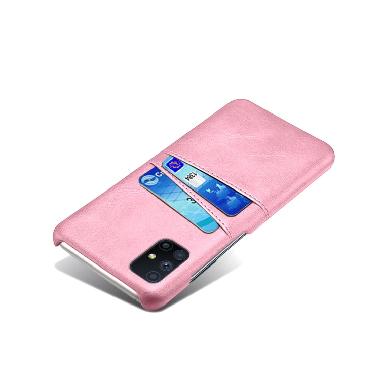 For Samsung Galaxy M51 Calf Texture PC + PU Leather Back Cover Shockproof Case with Dual Card Slots