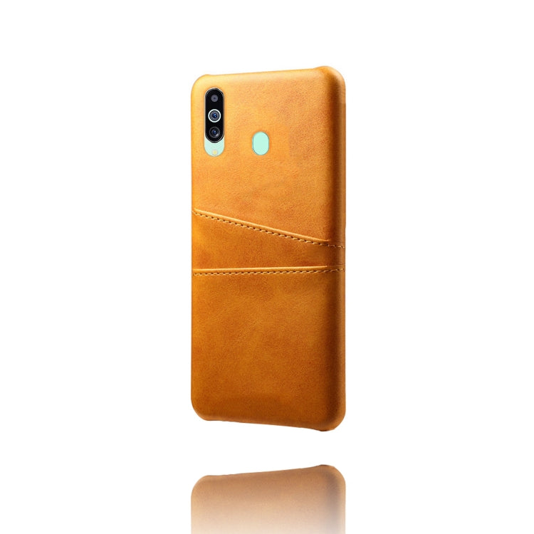 For Samsung Galaxy M40 Calf Texture PC + PU Leather Back Cover Shockproof Case with Dual Card Slots