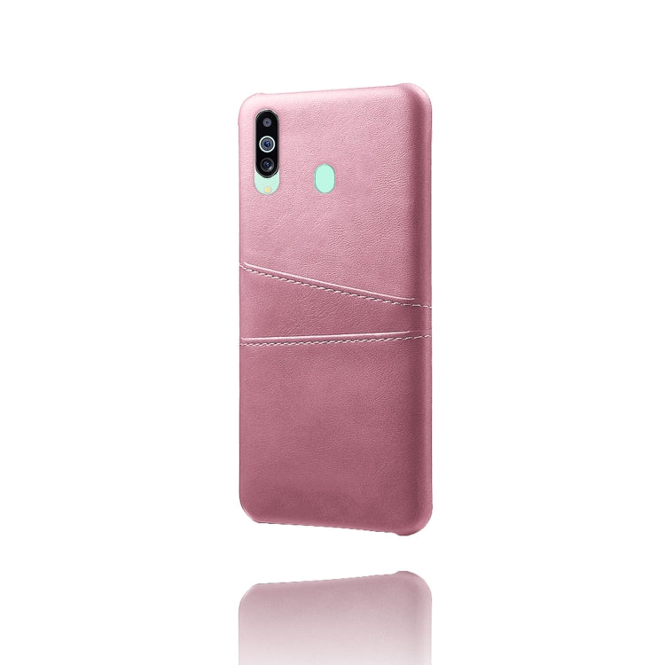 For Samsung Galaxy M40 Calf Texture PC + PU Leather Back Cover Shockproof Case with Dual Card Slots