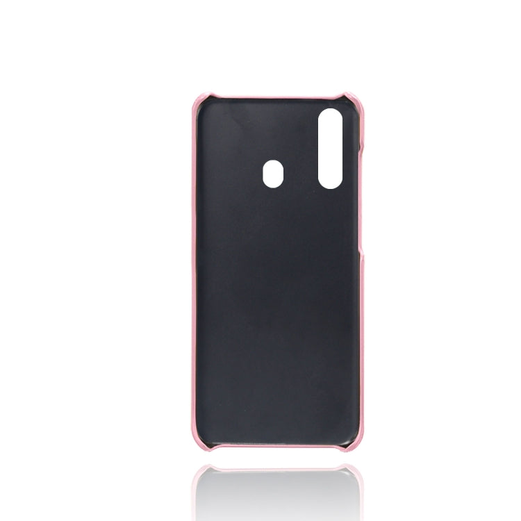 For Samsung Galaxy M40 Calf Texture PC + PU Leather Back Cover Shockproof Case with Dual Card Slots