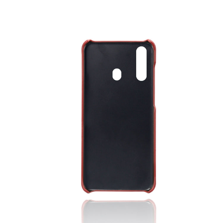 For Samsung Galaxy M40 Calf Texture PC + PU Leather Back Cover Shockproof Case with Dual Card Slots