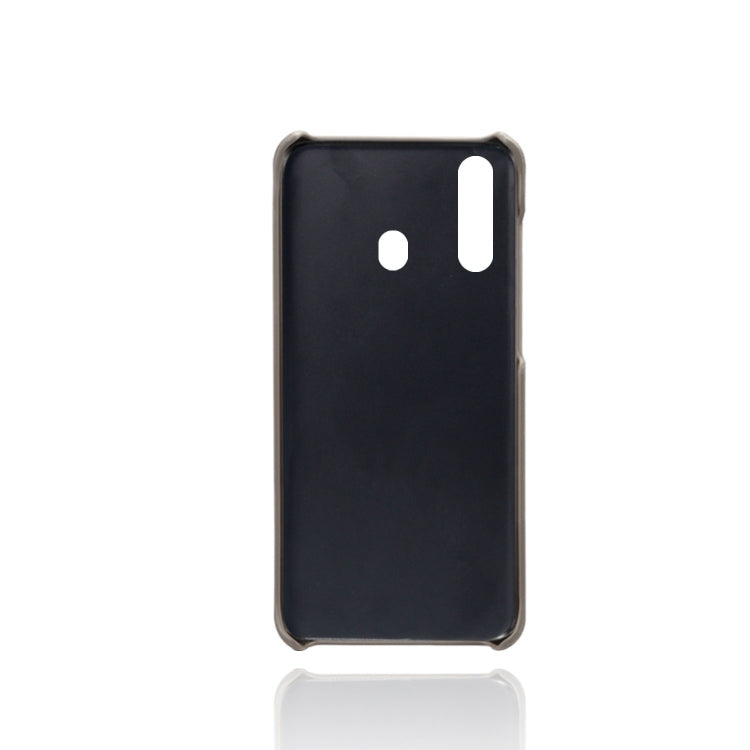 For Samsung Galaxy M40 Calf Texture PC + PU Leather Back Cover Shockproof Case with Dual Card Slots