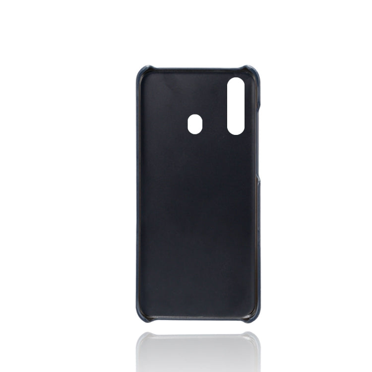 For Samsung Galaxy M40 Calf Texture PC + PU Leather Back Cover Shockproof Case with Dual Card Slots