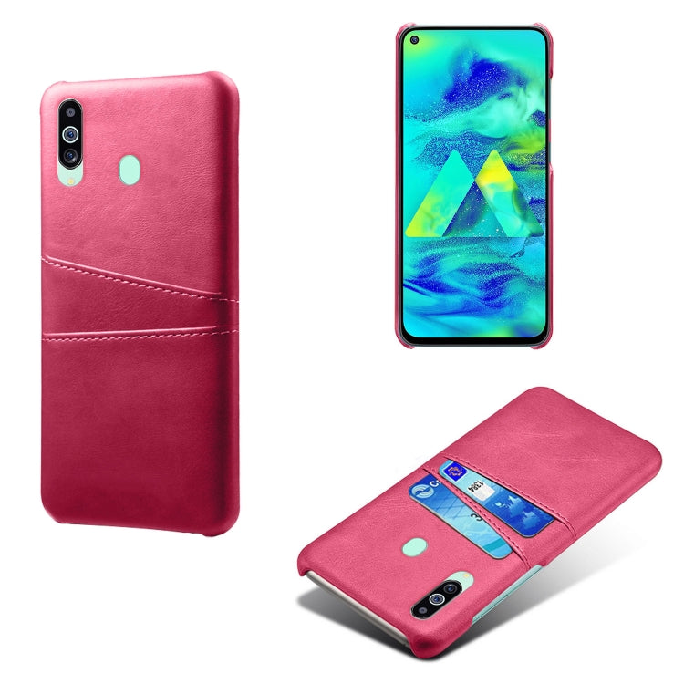 For Samsung Galaxy M40 Calf Texture PC + PU Leather Back Cover Shockproof Case with Dual Card Slots