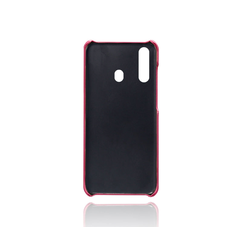 For Samsung Galaxy M40 Calf Texture PC + PU Leather Back Cover Shockproof Case with Dual Card Slots