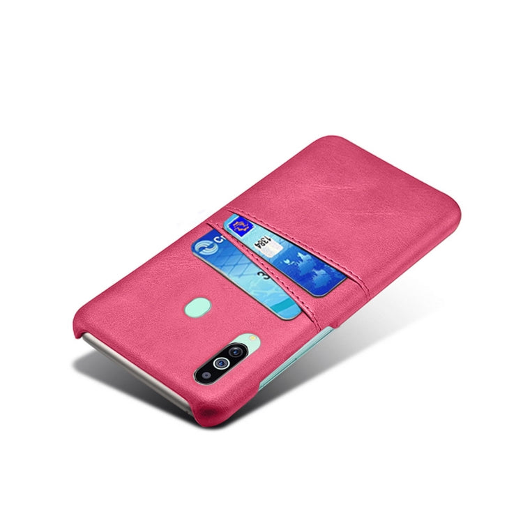 For Samsung Galaxy M40 Calf Texture PC + PU Leather Back Cover Shockproof Case with Dual Card Slots