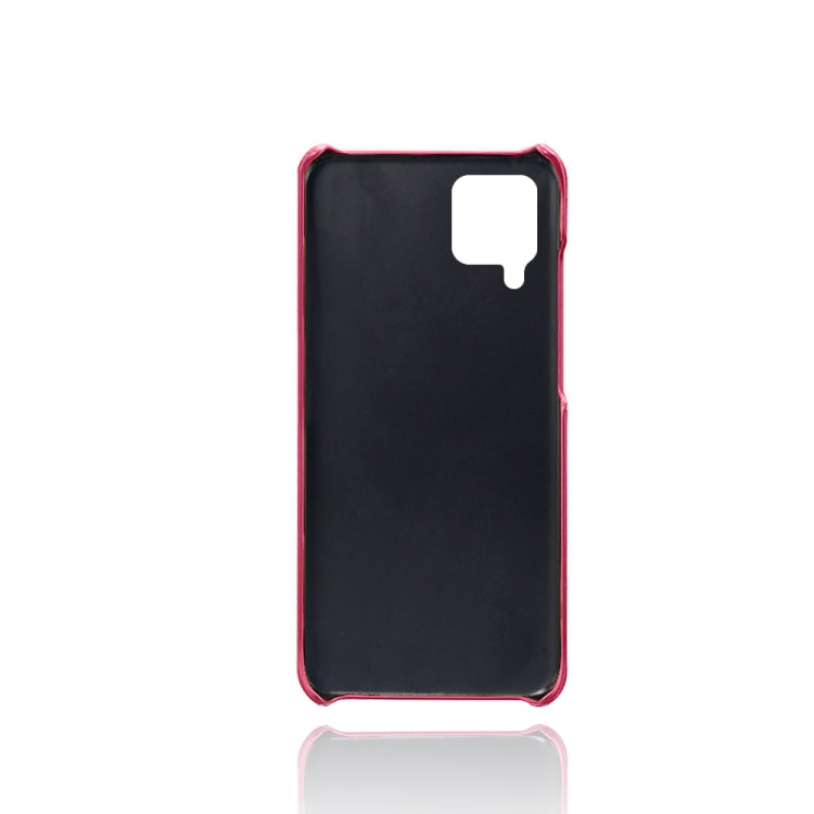 For Samsung Galaxy M32 Calf Texture PC + PU Leather Back Cover Shockproof Case with Dual Card Slots
