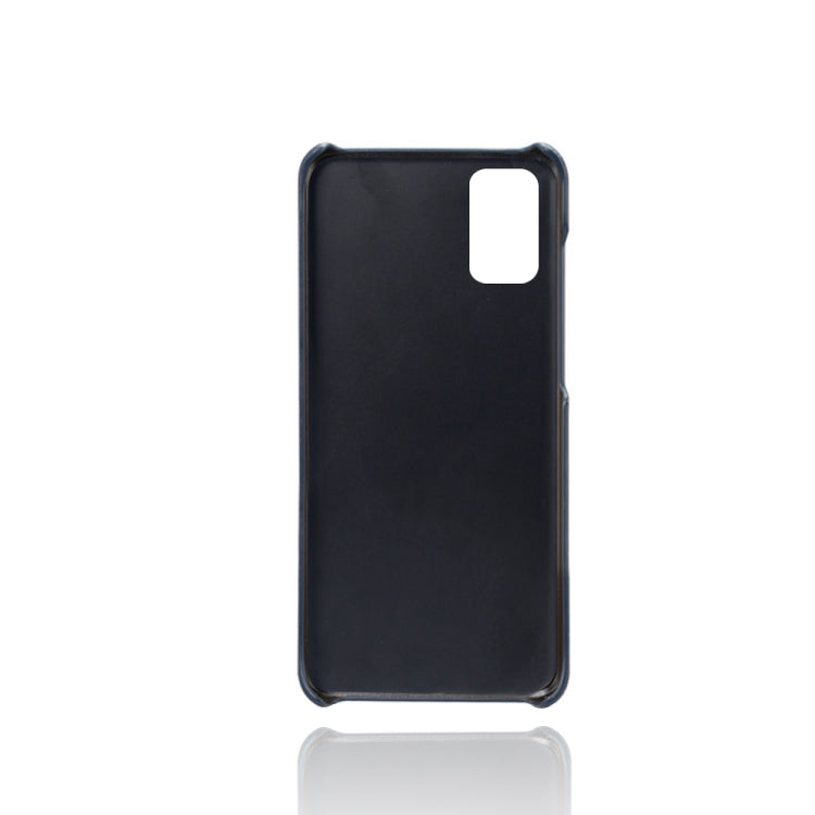 For Samsung Galaxy M31s Calf Texture PC + PU Leather Back Cover Shockproof Case with Dual Card Slots