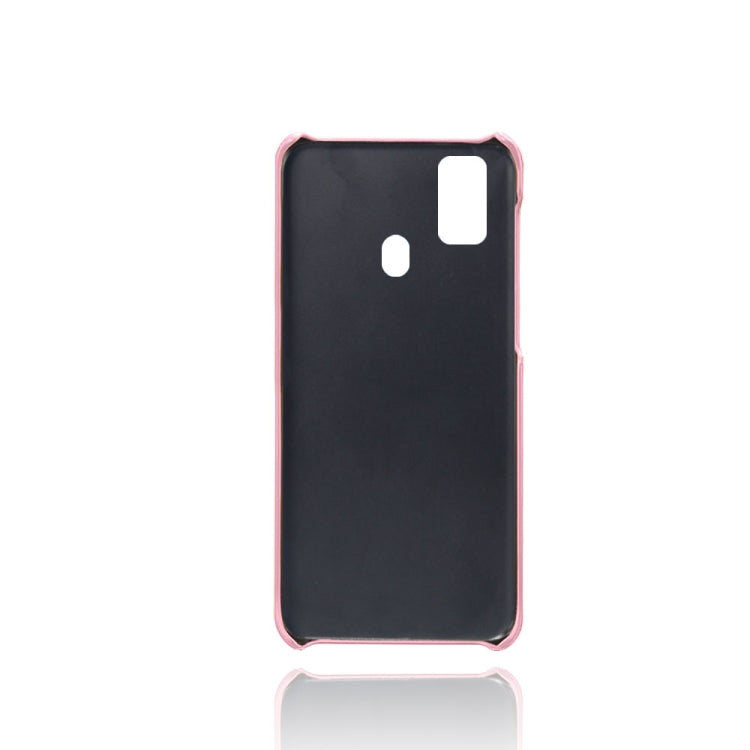 For Samsung Galaxy M30s Calf Texture PC + PU Leather Back Cover Shockproof Case with Dual Card Slots