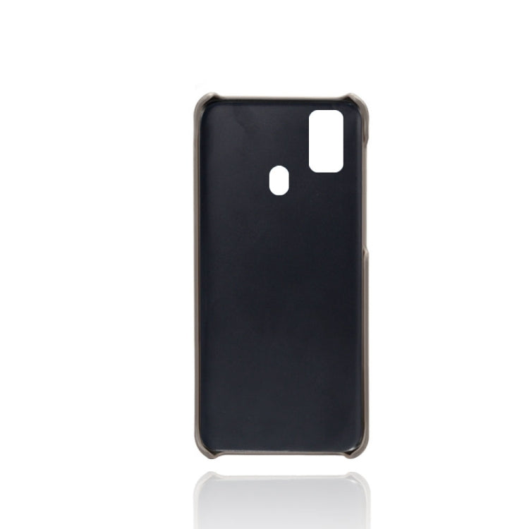 For Samsung Galaxy M30s Calf Texture PC + PU Leather Back Cover Shockproof Case with Dual Card Slots