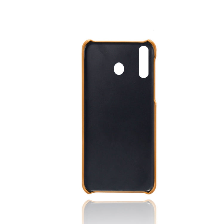 For Samsung Galaxy M30 Calf Texture PC + PU Leather Back Cover Shockproof Case with Dual Card Slots