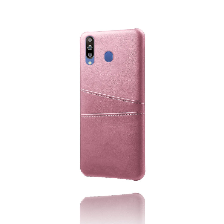 For Samsung Galaxy M30 Calf Texture PC + PU Leather Back Cover Shockproof Case with Dual Card Slots