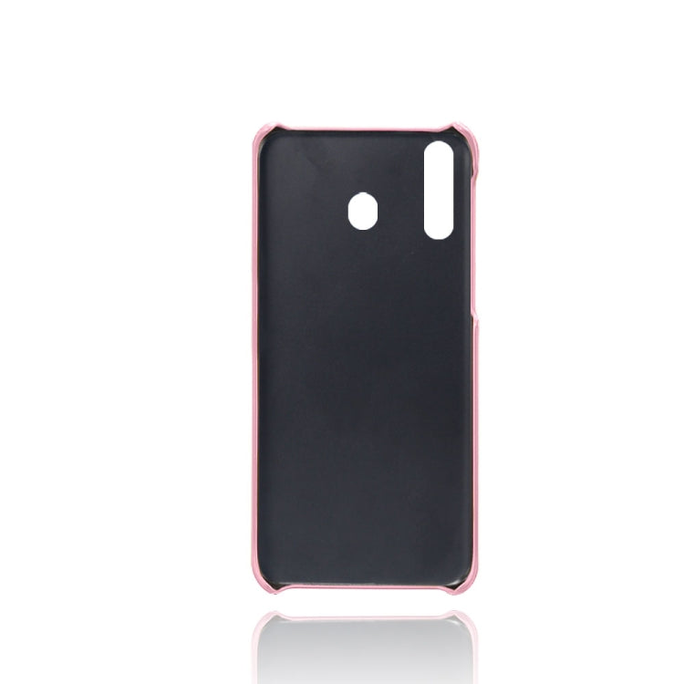 For Samsung Galaxy M30 Calf Texture PC + PU Leather Back Cover Shockproof Case with Dual Card Slots