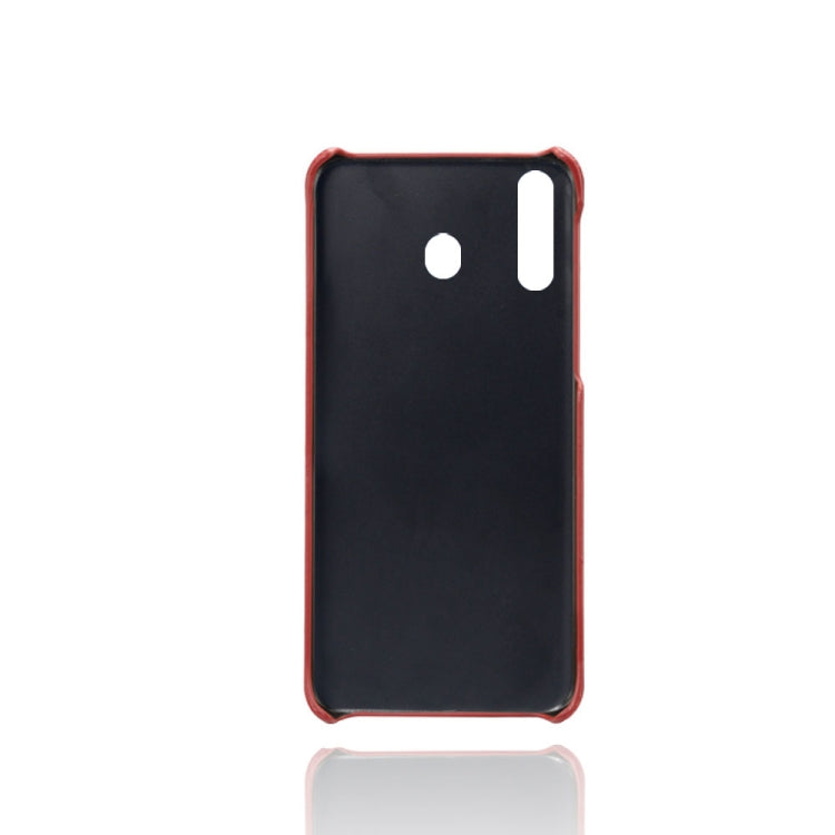 For Samsung Galaxy M30 Calf Texture PC + PU Leather Back Cover Shockproof Case with Dual Card Slots