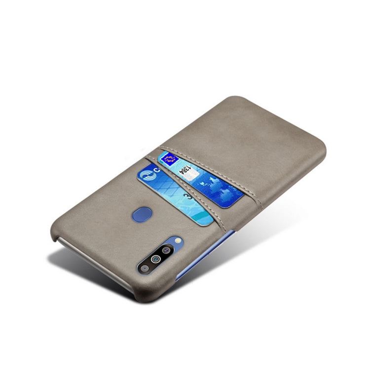 For Samsung Galaxy M30 Calf Texture PC + PU Leather Back Cover Shockproof Case with Dual Card Slots