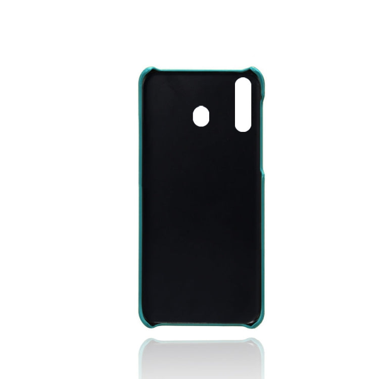 For Samsung Galaxy M30 Calf Texture PC + PU Leather Back Cover Shockproof Case with Dual Card Slots