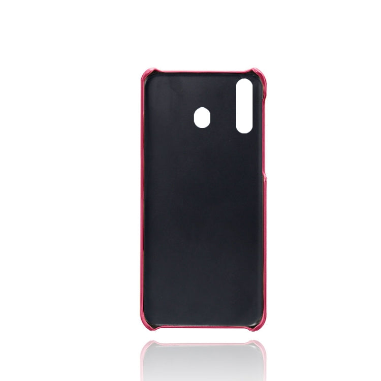 For Samsung Galaxy M30 Calf Texture PC + PU Leather Back Cover Shockproof Case with Dual Card Slots
