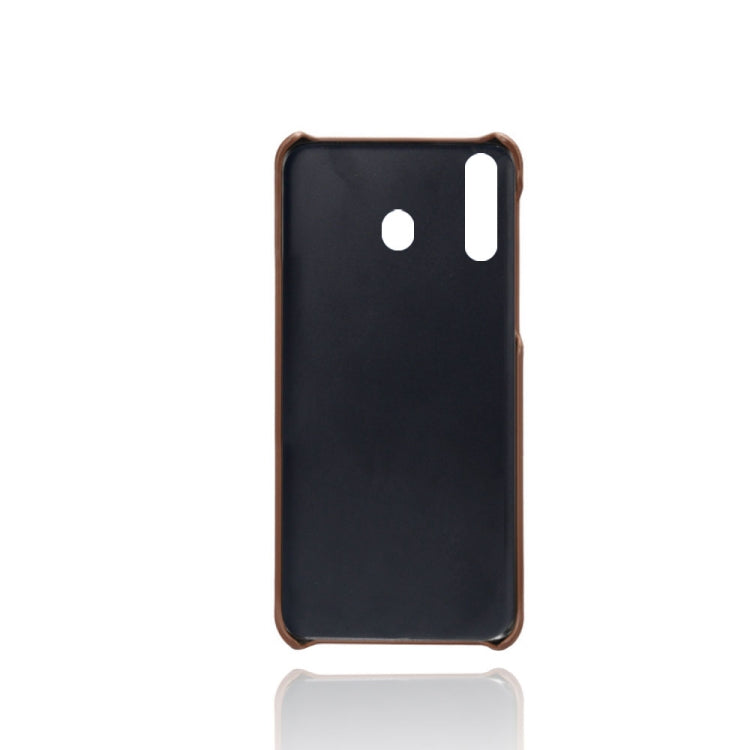 For Samsung Galaxy M30 Calf Texture PC + PU Leather Back Cover Shockproof Case with Dual Card Slots