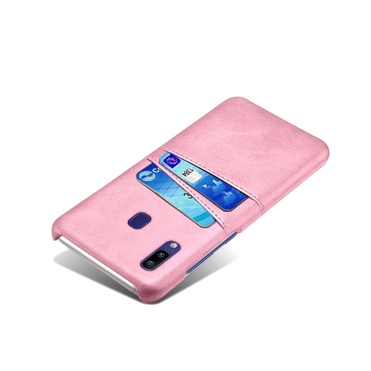 For Samsung Galaxy M10s Calf Texture PC + PU Leather Back Cover Shockproof Case with Dual Card Slots
