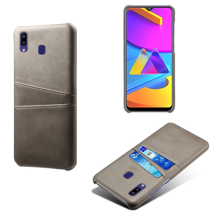 For Samsung Galaxy M10s Calf Texture PC + PU Leather Back Cover Shockproof Case with Dual Card Slots