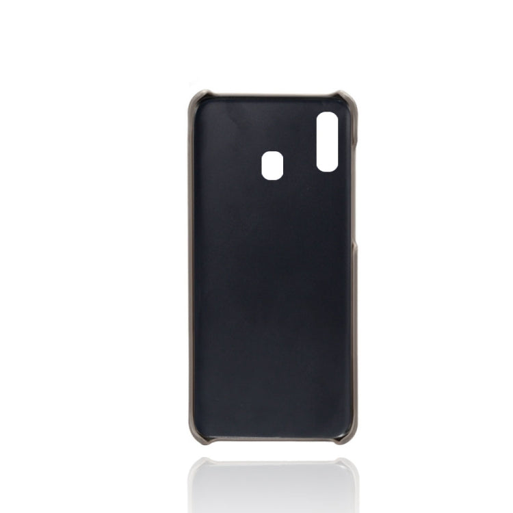 For Samsung Galaxy M10s Calf Texture PC + PU Leather Back Cover Shockproof Case with Dual Card Slots