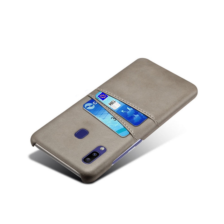 For Samsung Galaxy M10s Calf Texture PC + PU Leather Back Cover Shockproof Case with Dual Card Slots