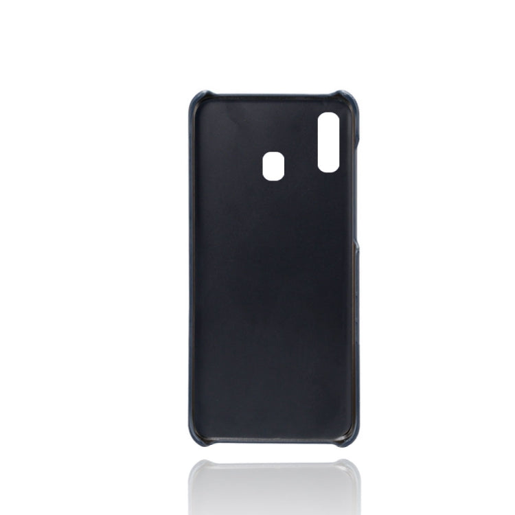 For Samsung Galaxy M10s Calf Texture PC + PU Leather Back Cover Shockproof Case with Dual Card Slots