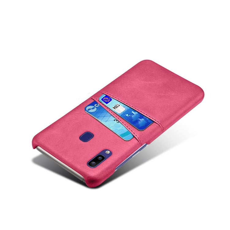 For Samsung Galaxy M10s Calf Texture PC + PU Leather Back Cover Shockproof Case with Dual Card Slots