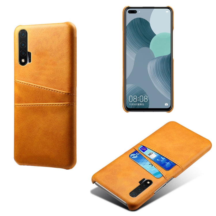 For Huawei nova 6 Calf Texture PC + PU Leather Back Cover Shockproof Case with Dual Card Slots