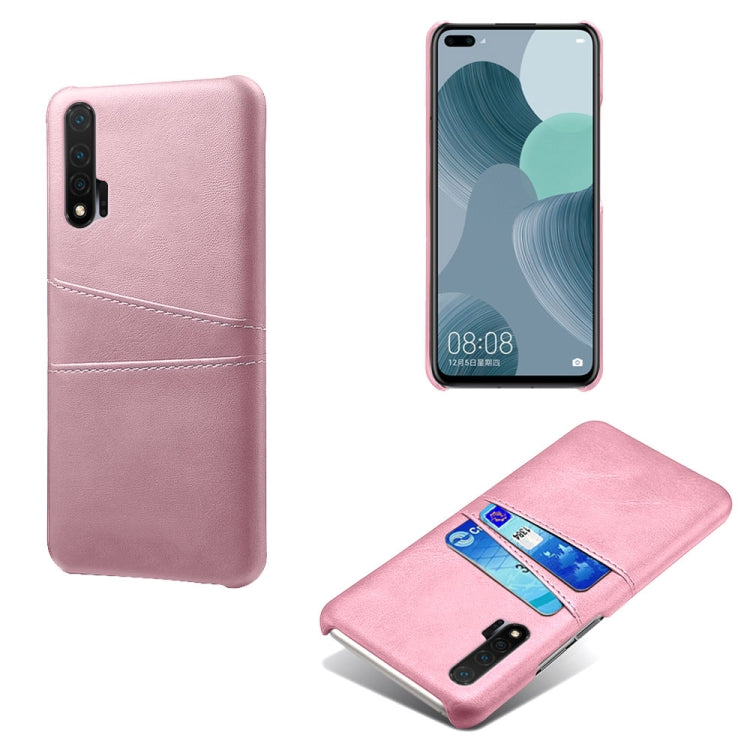 For Huawei nova 6 Calf Texture PC + PU Leather Back Cover Shockproof Case with Dual Card Slots