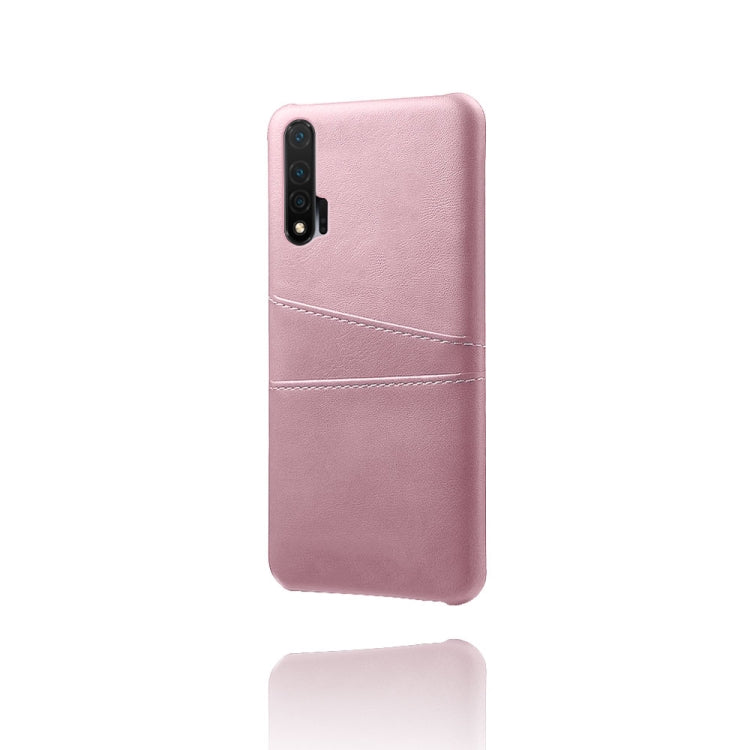 For Huawei nova 6 Calf Texture PC + PU Leather Back Cover Shockproof Case with Dual Card Slots