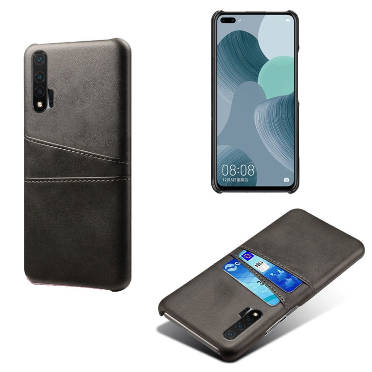 For Huawei nova 6 Calf Texture PC + PU Leather Back Cover Shockproof Case with Dual Card Slots