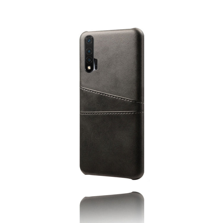 For Huawei nova 6 Calf Texture PC + PU Leather Back Cover Shockproof Case with Dual Card Slots